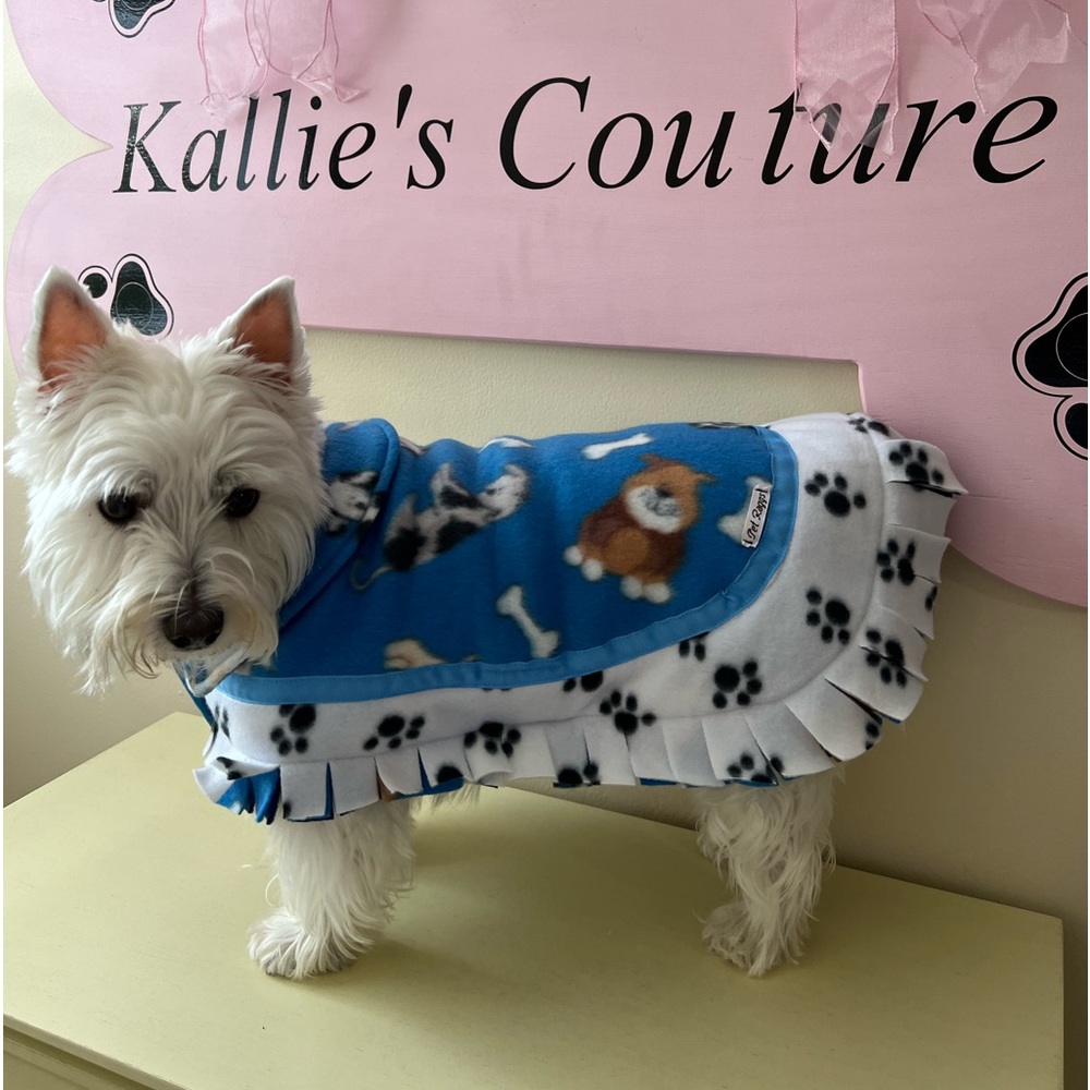 Handmade Designer Fleece Jacket with Collar.